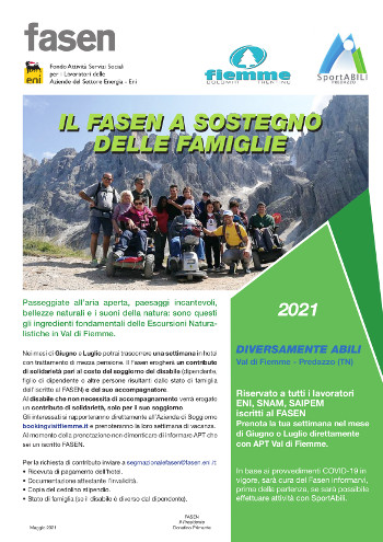 VACANZE E ATTIVITÀ PER DIVERSAMENTE ABILI > IL FASEN A SOSTEGNO DELLE FAMIGLIE